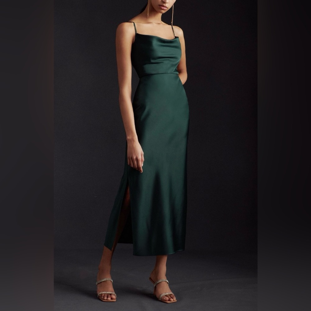 Anthropologie BHLDN Cali Satin Cowl-Neck Midi
Slip Dress